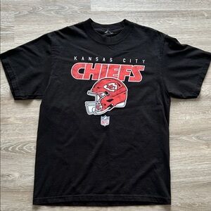 NFL Official Kansas City Chiefs Black Tee with Bold Red Team Lettering